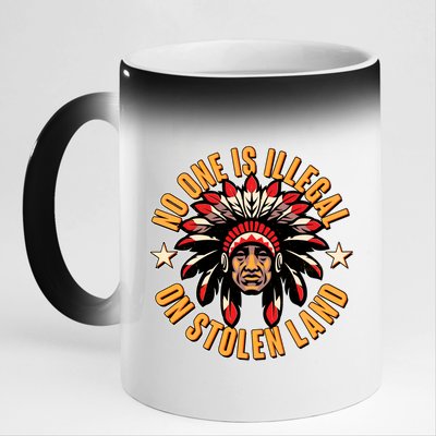 No One is Illegal On Stolen Land 11oz Black Color Changing Mug