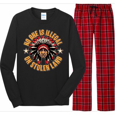 No One is Illegal On Stolen Land Long Sleeve Pajama Set