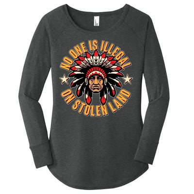 No One is Illegal On Stolen Land Women's Perfect Tri Tunic Long Sleeve Shirt