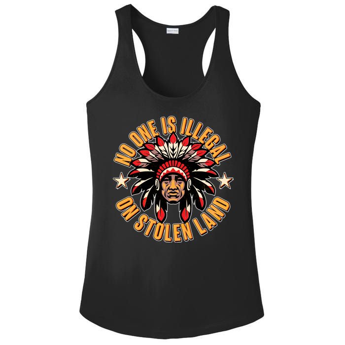 No One is Illegal On Stolen Land Ladies PosiCharge Competitor Racerback Tank