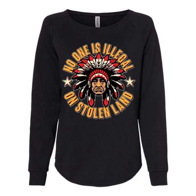 No One is Illegal On Stolen Land Womens California Wash Sweatshirt