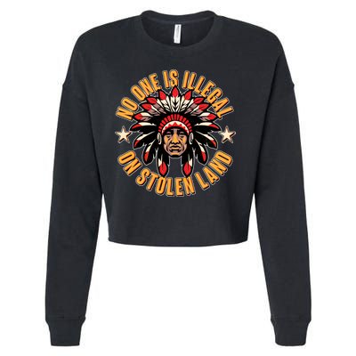 No One is Illegal On Stolen Land Cropped Pullover Crew