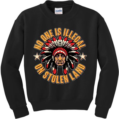 No One is Illegal On Stolen Land Kids Sweatshirt