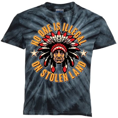 No One is Illegal On Stolen Land Kids Tie-Dye T-Shirt