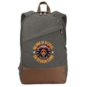 No One is Illegal On Stolen Land Cotton Canvas Backpack