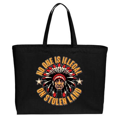 No One is Illegal On Stolen Land Cotton Canvas Jumbo Tote