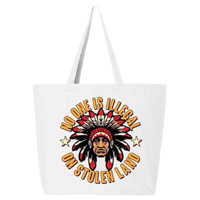 No One is Illegal On Stolen Land 25L Jumbo Tote