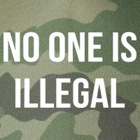 No One is Illegal Text Logo Legacy Tie Dye Trucker Hat
