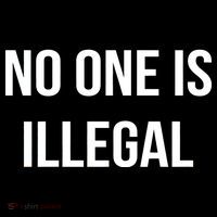 No One is Illegal Text Logo Flexfit Unipanel Trucker Cap