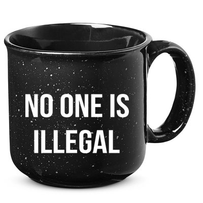 No One is Illegal Text Logo 15oz Campfire Ceramic Mug