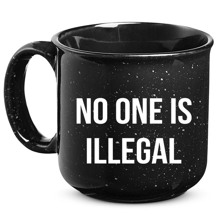 No One is Illegal Text Logo 15oz Campfire Ceramic Mug