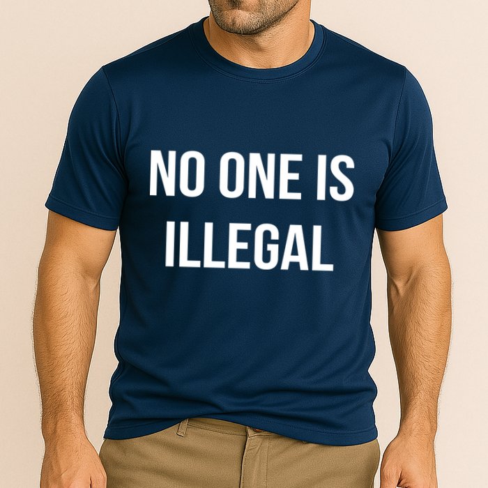 No One is Illegal Text Logo Performance Shirt