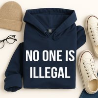 No One is Illegal Text Logo Hoodie