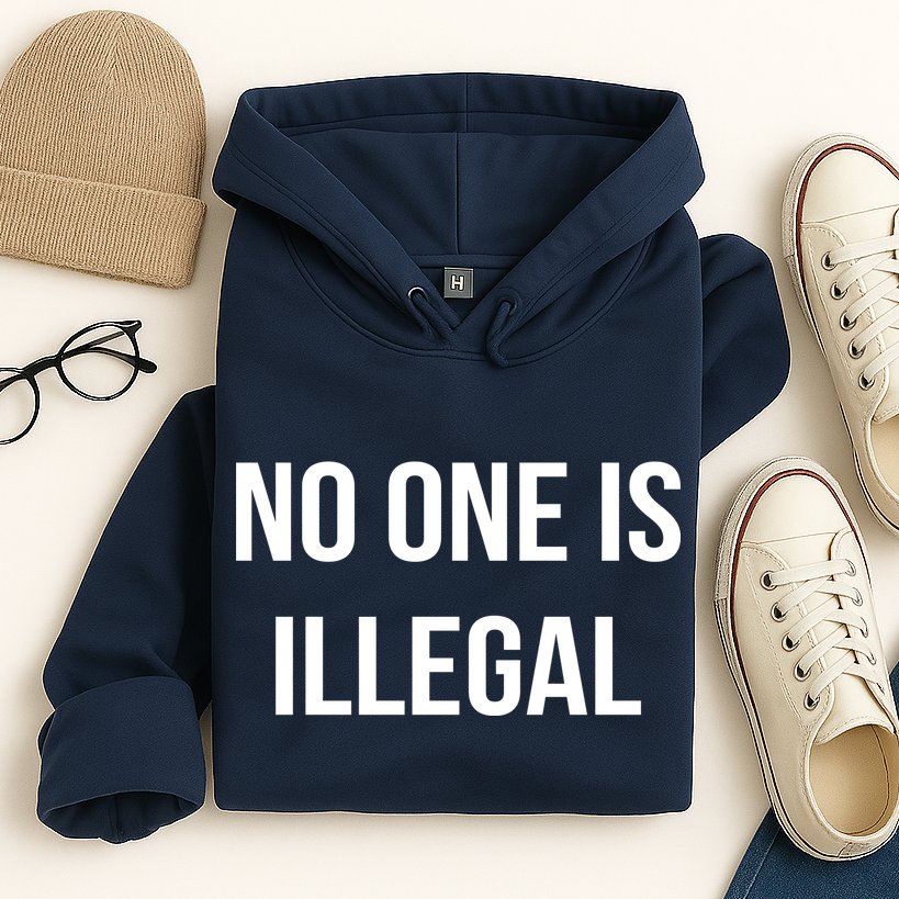 No One is Illegal Text Logo Hoodie