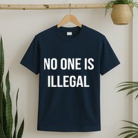 No One is Illegal Text Logo T-Shirt