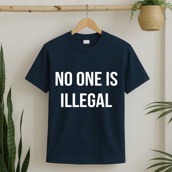 No One is Illegal Text Logo T-Shirt