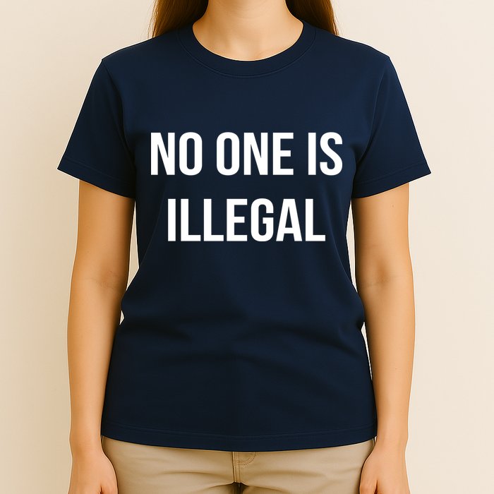 No One is Illegal Text Logo T-Shirt