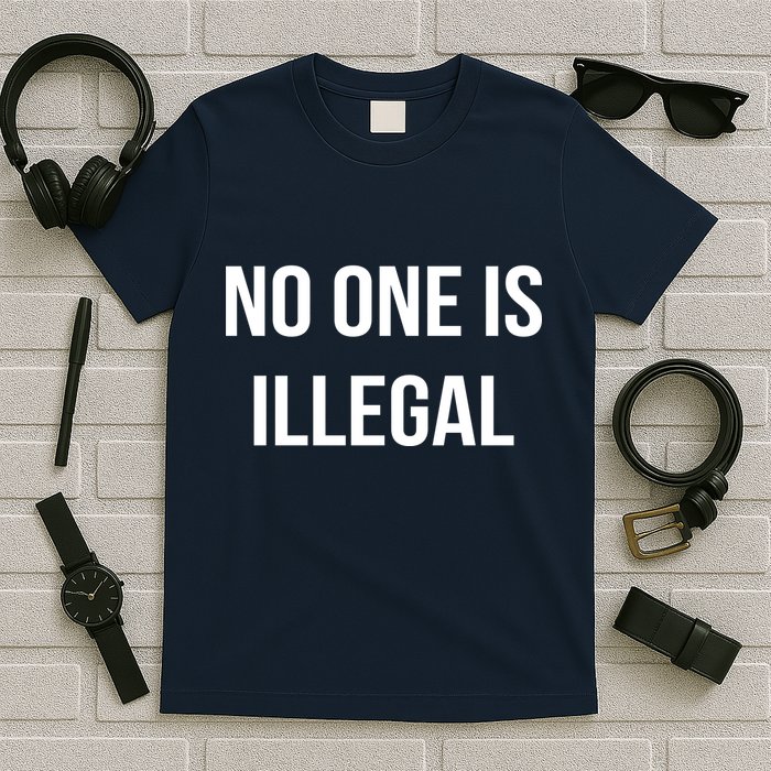 No One is Illegal Text Logo T-Shirt
