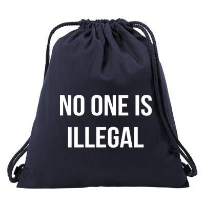 No One is Illegal Text Logo Drawstring Bag