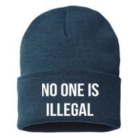 No One is Illegal Text Logo Sustainable Knit Beanie