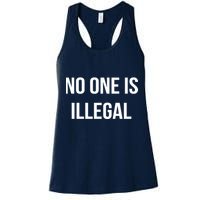 No One is Illegal Text Logo Womens Tank Top