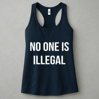 No One is Illegal Text Logo Womens Tank Top