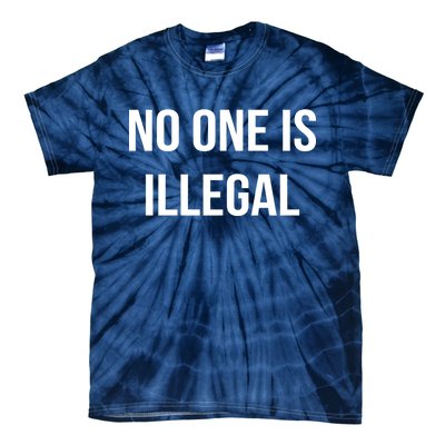 No One is Illegal Text Logo Tie-Dye T-Shirt