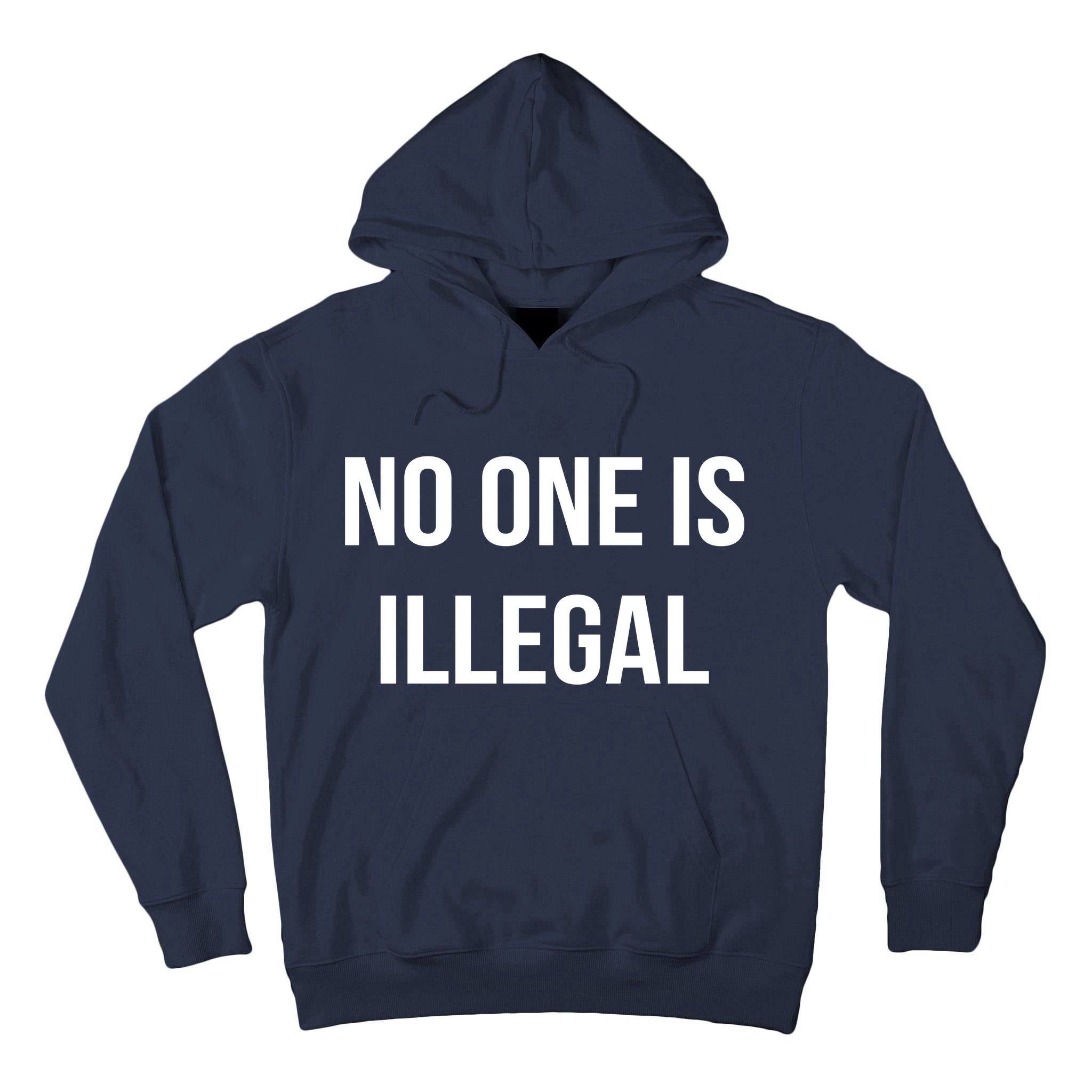 No One is Illegal Text Logo Tall Hoodie