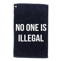 No One is Illegal Text Logo Golf Towel