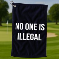 No One is Illegal Text Logo Golf Towel
