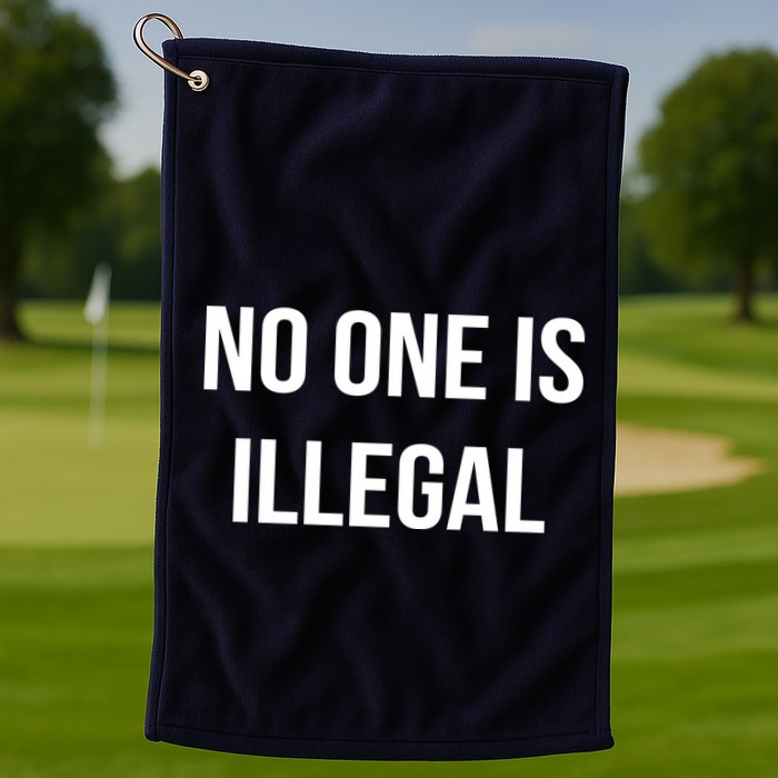 No One is Illegal Text Logo Golf Towel