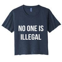 No One is Illegal Text Logo Crop Top