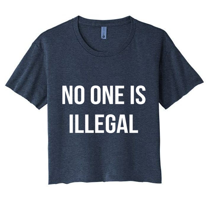 No One is Illegal Text Logo Crop Top