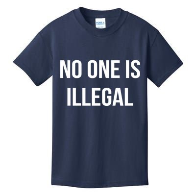 No One is Illegal Text Logo Kids T-Shirt
