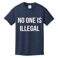 No One is Illegal Text Logo Kids T-Shirt