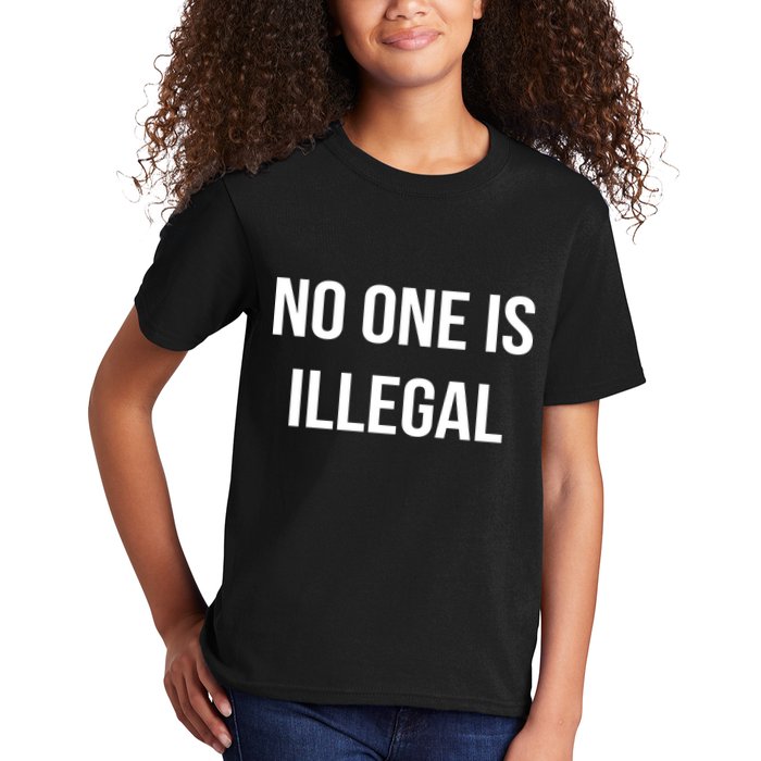 No One is Illegal Text Logo Kids T-Shirt