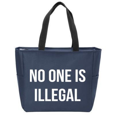 No One is Illegal Text Logo Zip Tote Bag