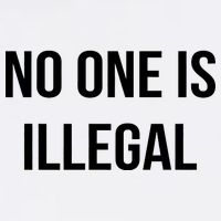 No One is Illegal Text Logo Garment-Dyed Sweatshirt