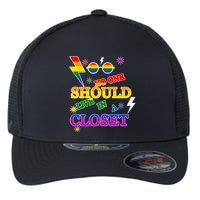 No One Should Live In A Closet LGBT-Q Gay Pride Proud Ally Flexfit Unipanel Trucker Cap