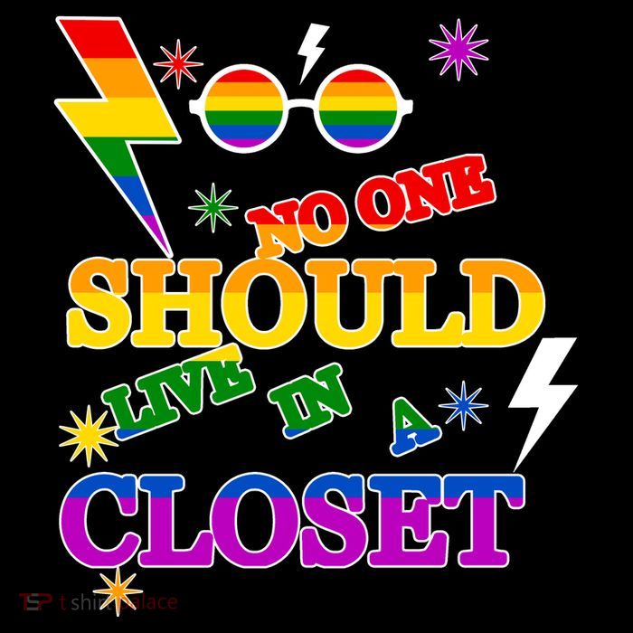 No One Should Live In A Closet LGBT-Q Gay Pride Proud Ally Drawstring Bag