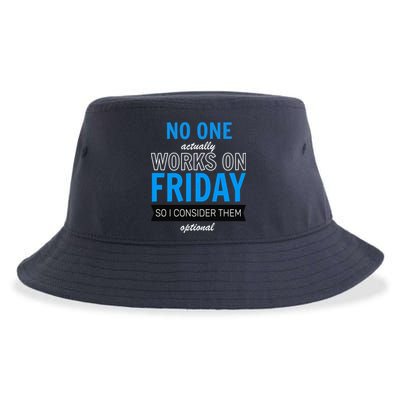 No One Works On Friday Sustainable Bucket Hat