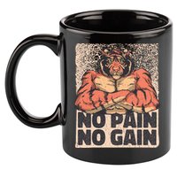 No Pain No Gain Strong Tiger 11oz C Handle Ceramic Mug