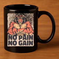 No Pain No Gain Strong Tiger 11oz C Handle Ceramic Mug