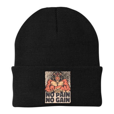 No Pain No Gain Strong Tiger Knit Cap Winter Beanie