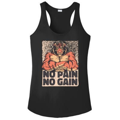 No Pain No Gain Strong Tiger Ladies PosiCharge Competitor Racerback Tank