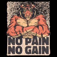 No Pain No Gain Strong Tiger Zip Tote Bag