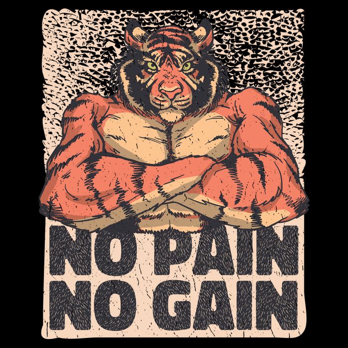 No Pain No Gain Strong Tiger Zip Tote Bag