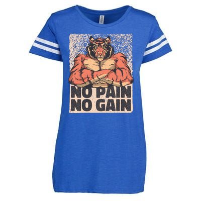 No Pain No Gain Strong Tiger Enza Ladies Jersey Football T-Shirt