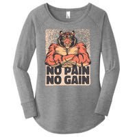 No Pain No Gain Strong Tiger Women's Perfect Tri Tunic Long Sleeve Shirt