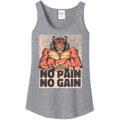 No Pain No Gain Strong Tiger Ladies Essential Tank